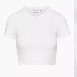 NWT Aritzia Sunday Best Baby Waffle Crew T-Shirt White Size 2XS